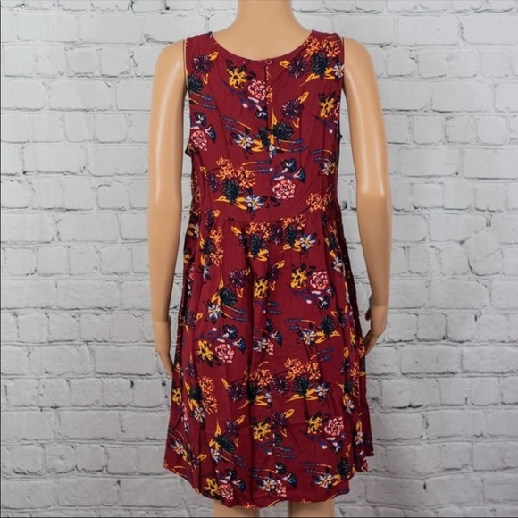 beachlunchlounge collection burgundy floral dress - Picture 3 of 3